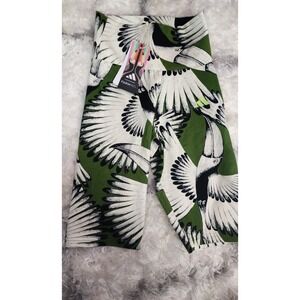 adidas FARM Rio Women's Cropped Leggings Green Animal Print Size 2XS